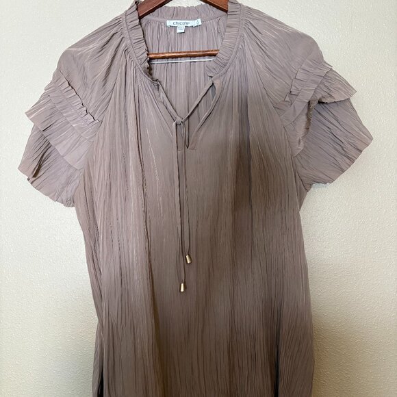 Chico's Taupe Short Sleeve - Picture 1 of 4